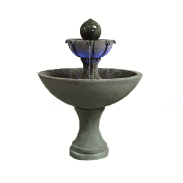 Ronde Two Tier Outdoor Cast Stone Garden Fountain Fountain Tuscan